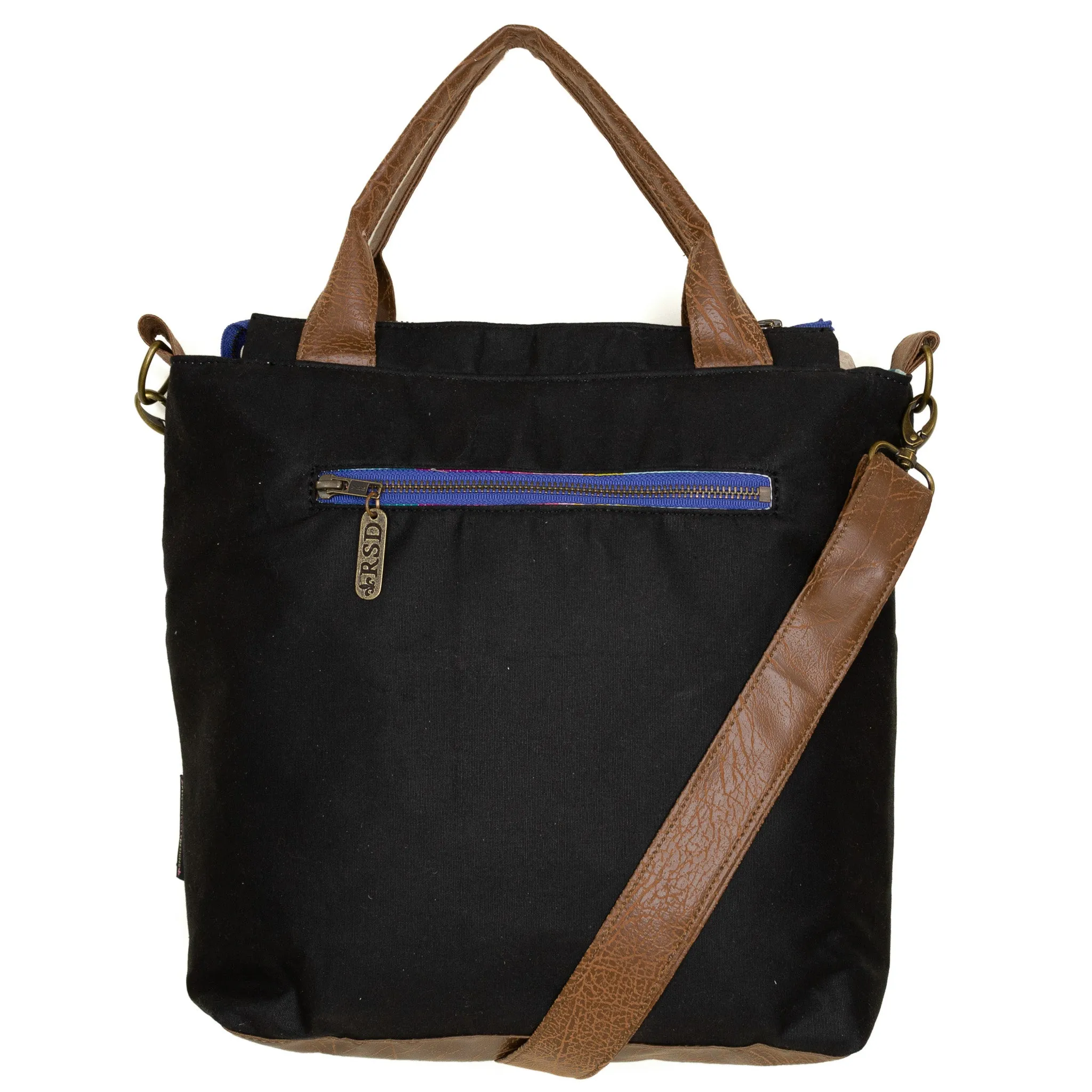 Amber Crossbody Premier: Black Waxed Canvas