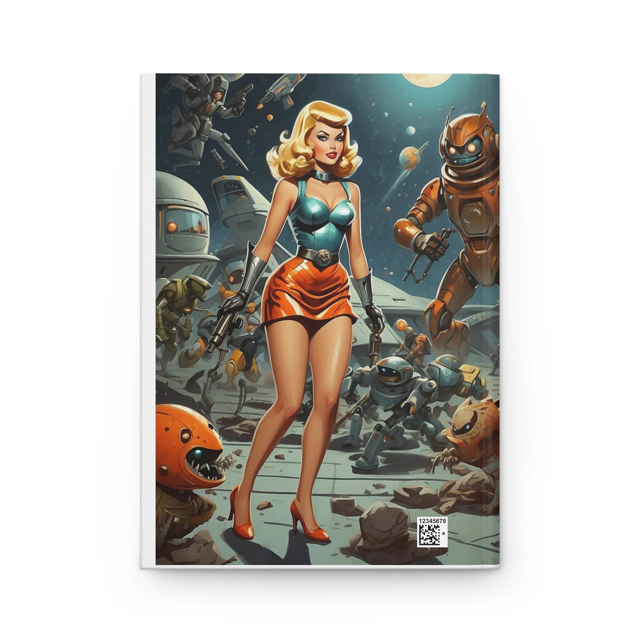 Atomic Pinup Robot vs. Aliens Hardcover Journal