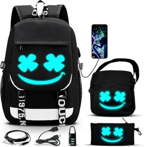 Backpack for Boys Bookbag for Boys School Bags for Kids Backpack for School Mochilas Para Niños Middle Elementary Teens with USB Charging Port Anti-Theft Lock Shoulder Bag Pensil Case