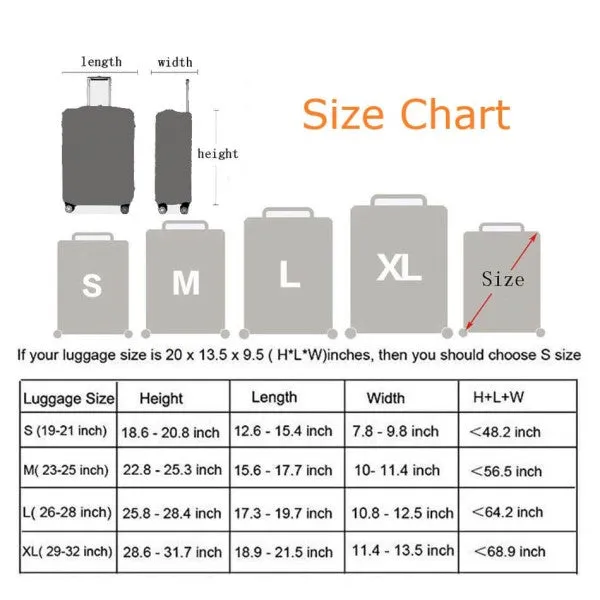 Black Luggage Suitcase Protective Cover