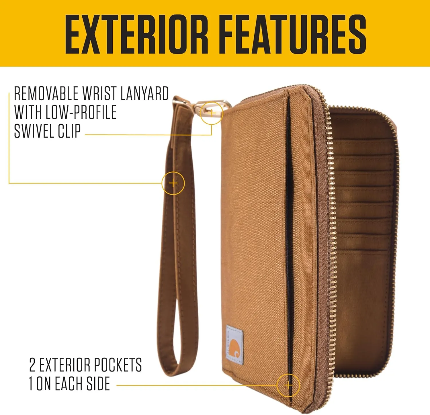 Carhartt Women's Casual Canvas Lay Flat Clutch Wallets For Women