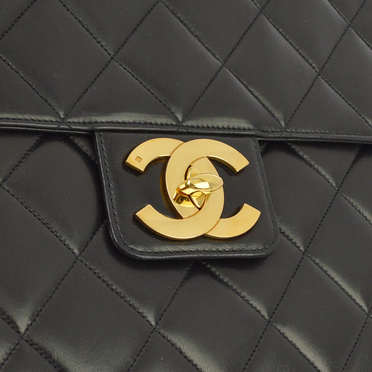 Chanel 1994-1996 Black Lambskin Briefcase Business Handbag