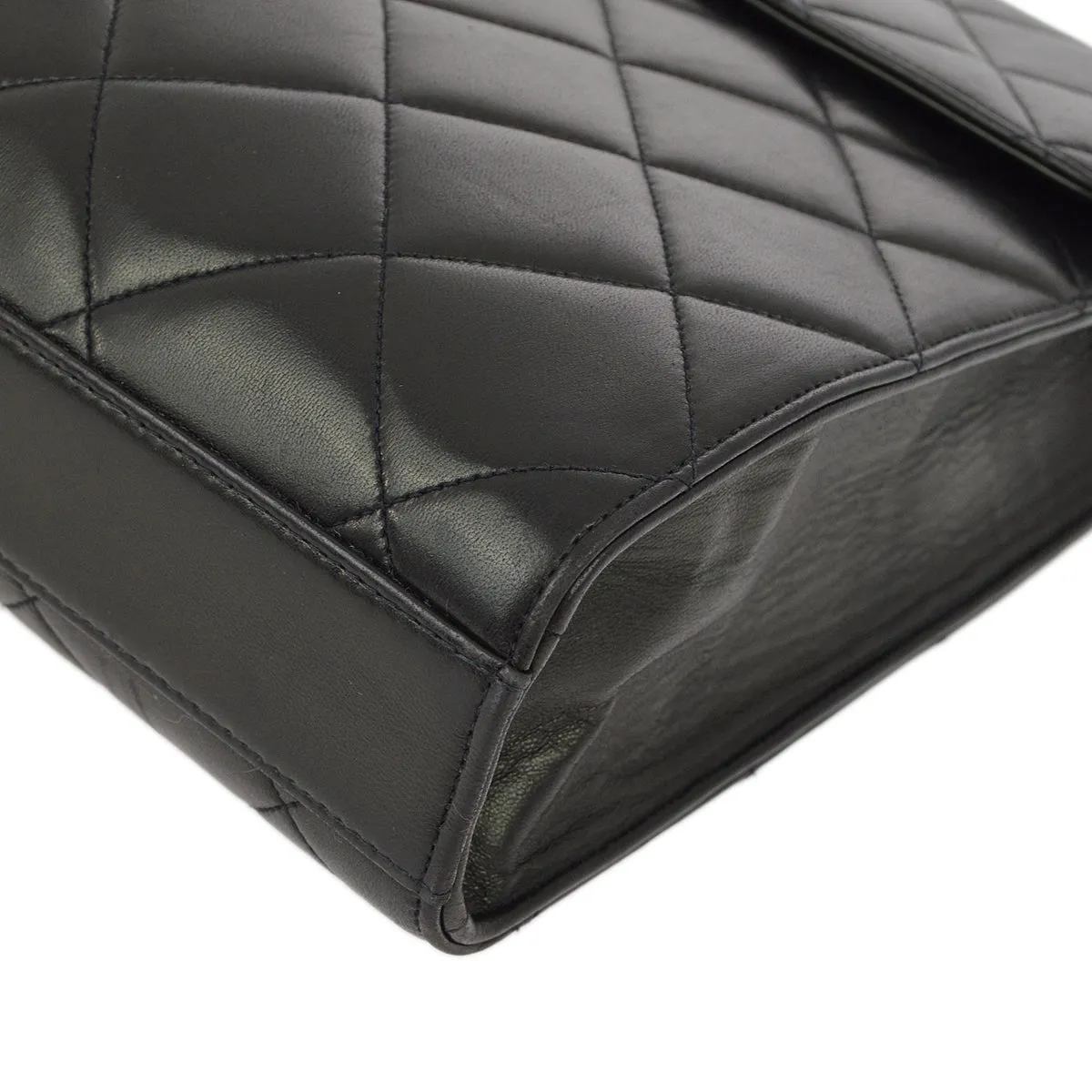 Chanel 1994-1996 Black Lambskin Briefcase Business Handbag