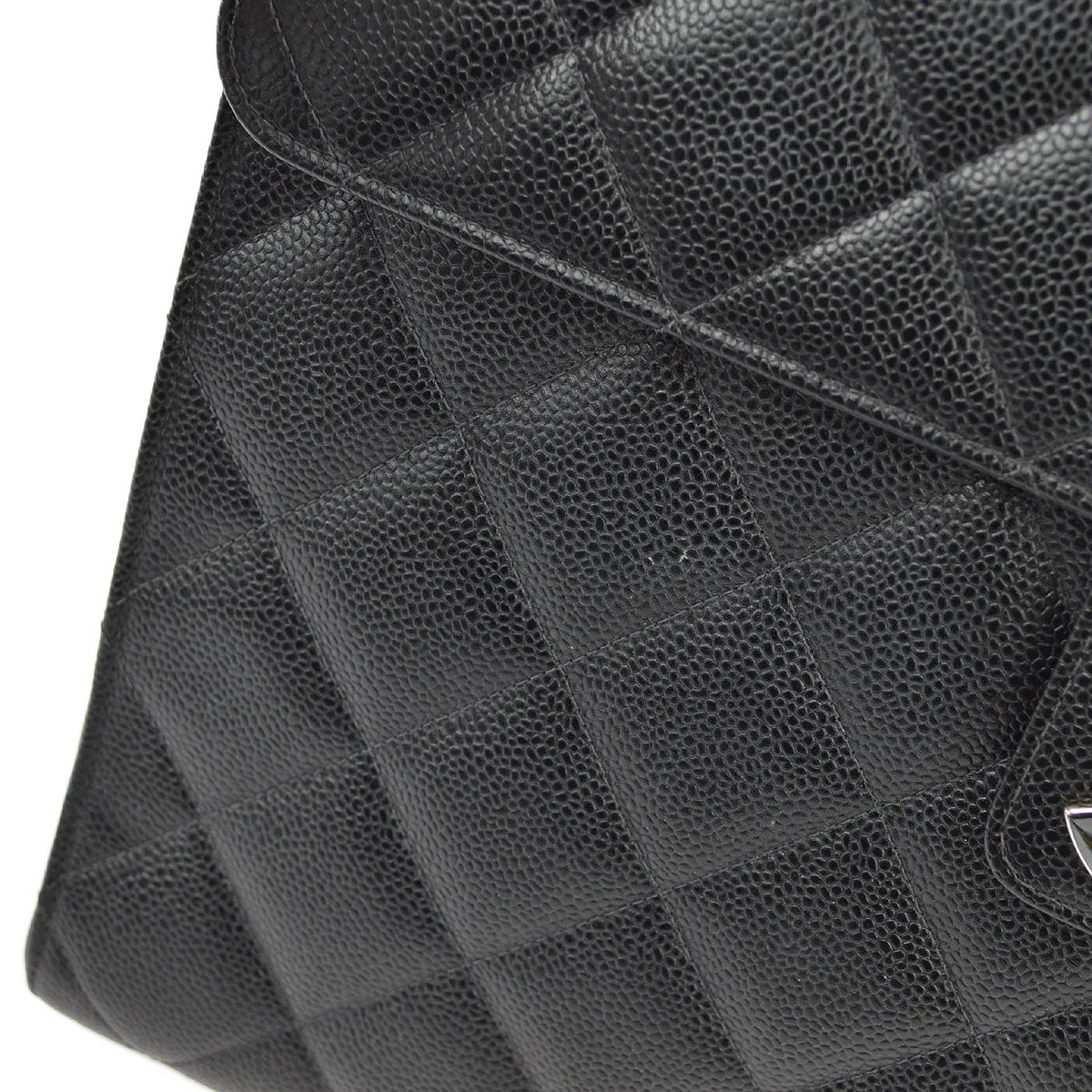 Chanel 1997-1999 Black Caviar Briefcase SHW