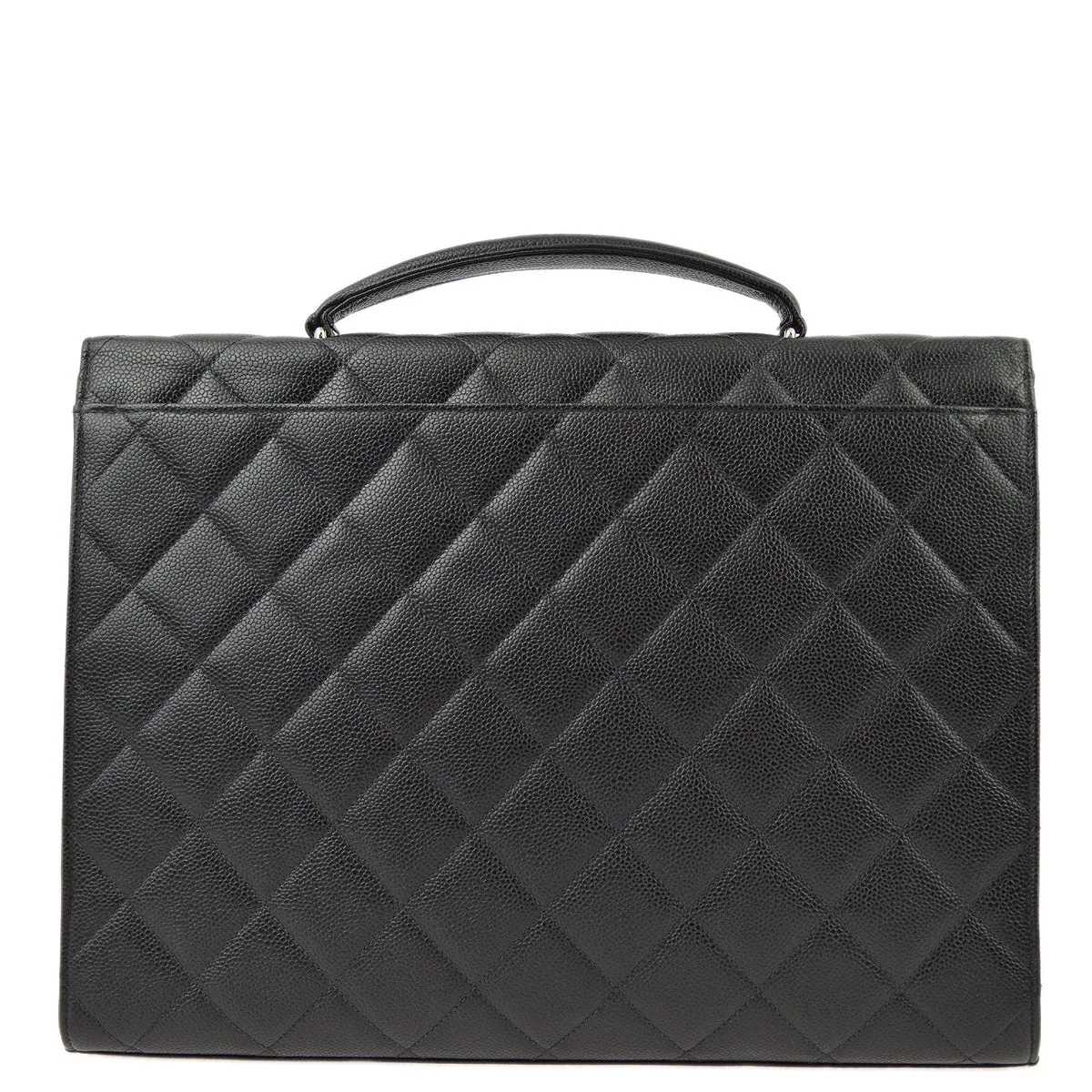Chanel 1997-1999 Black Caviar Briefcase SHW
