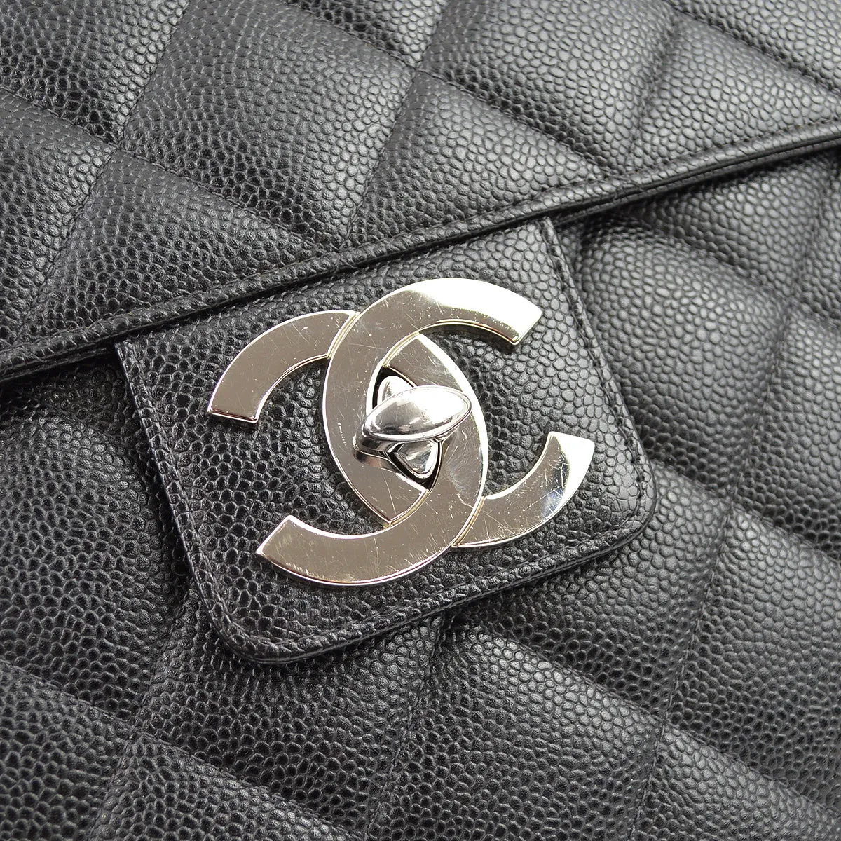 Chanel 1997-1999 Black Caviar Briefcase SHW
