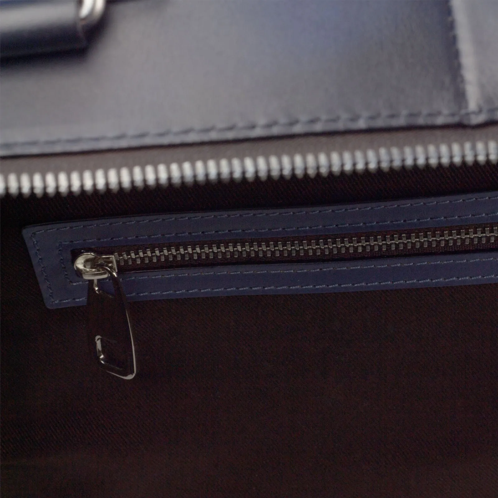 DapperFam Luxe Men's Travel Tote in Navy Painted Calf