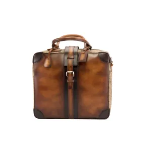 DapperFam Luxe Men's Travel Tote in Tweed Sartorial