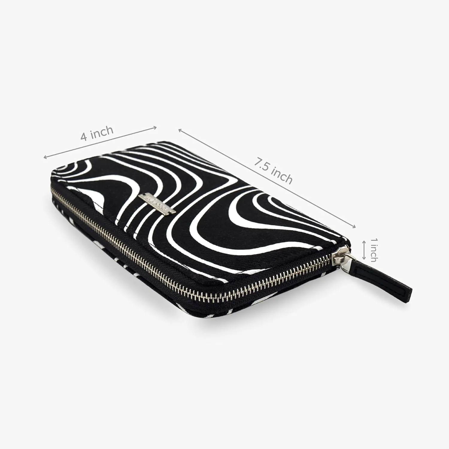 Ecoright Canvas Wallet for Women, Compact Wallet with Passport, Credit Card Holder, Coin Pouch, Women Wallet with Zipper, Curvy Contours, One Size, Casual