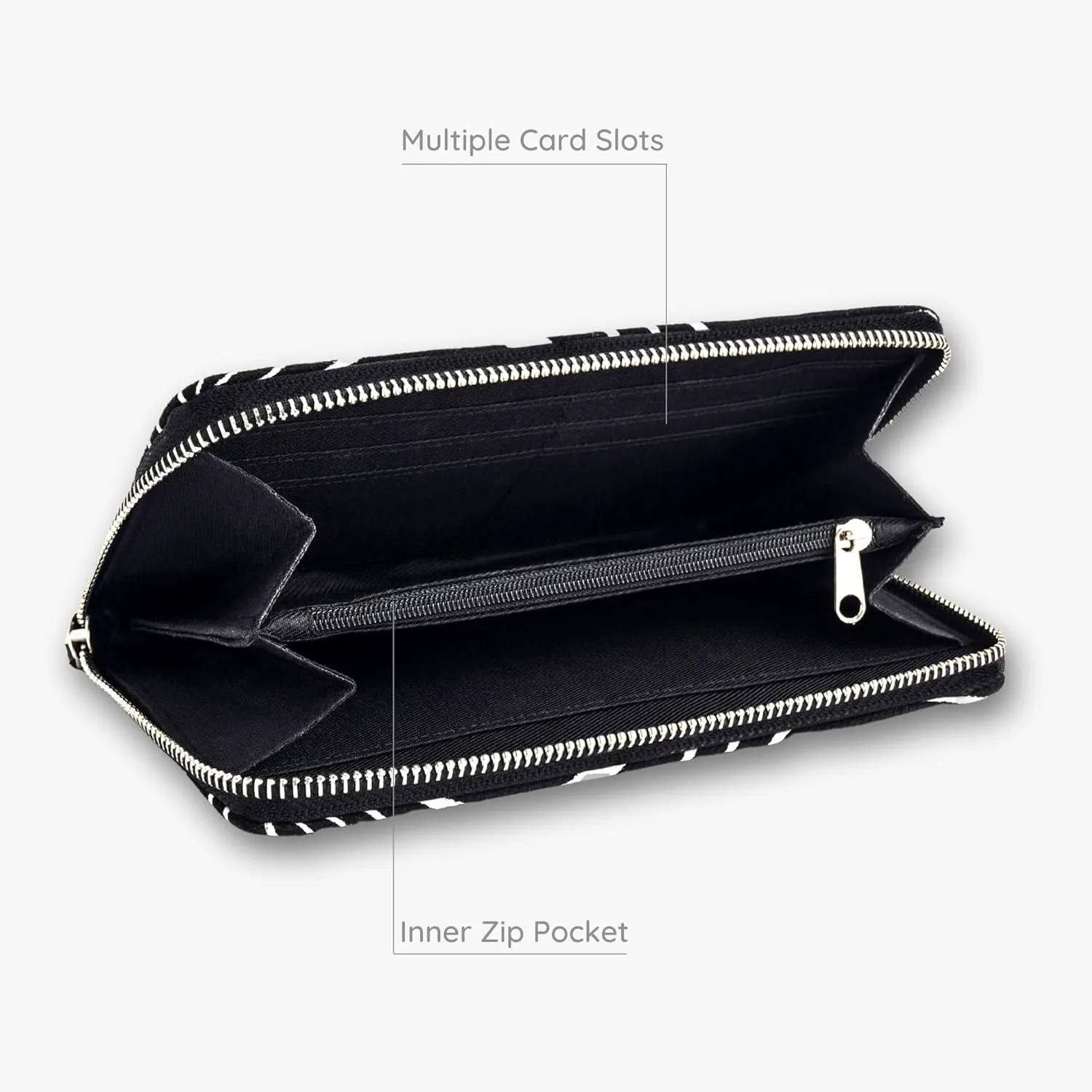 Ecoright Canvas Wallet for Women, Compact Wallet with Passport, Credit Card Holder, Coin Pouch, Women Wallet with Zipper, Curvy Contours, One Size, Casual