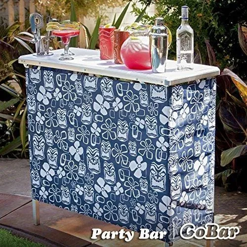 GoPong GoBar Portable High Top Party Bar, Includes 3 Skirt Designs and Carrying Case - Great for Parties, Tailgating and Trade Shows