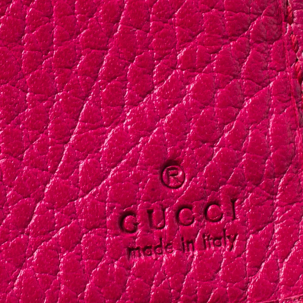 Gucci Magenta Leather Swing Continental Wallet..