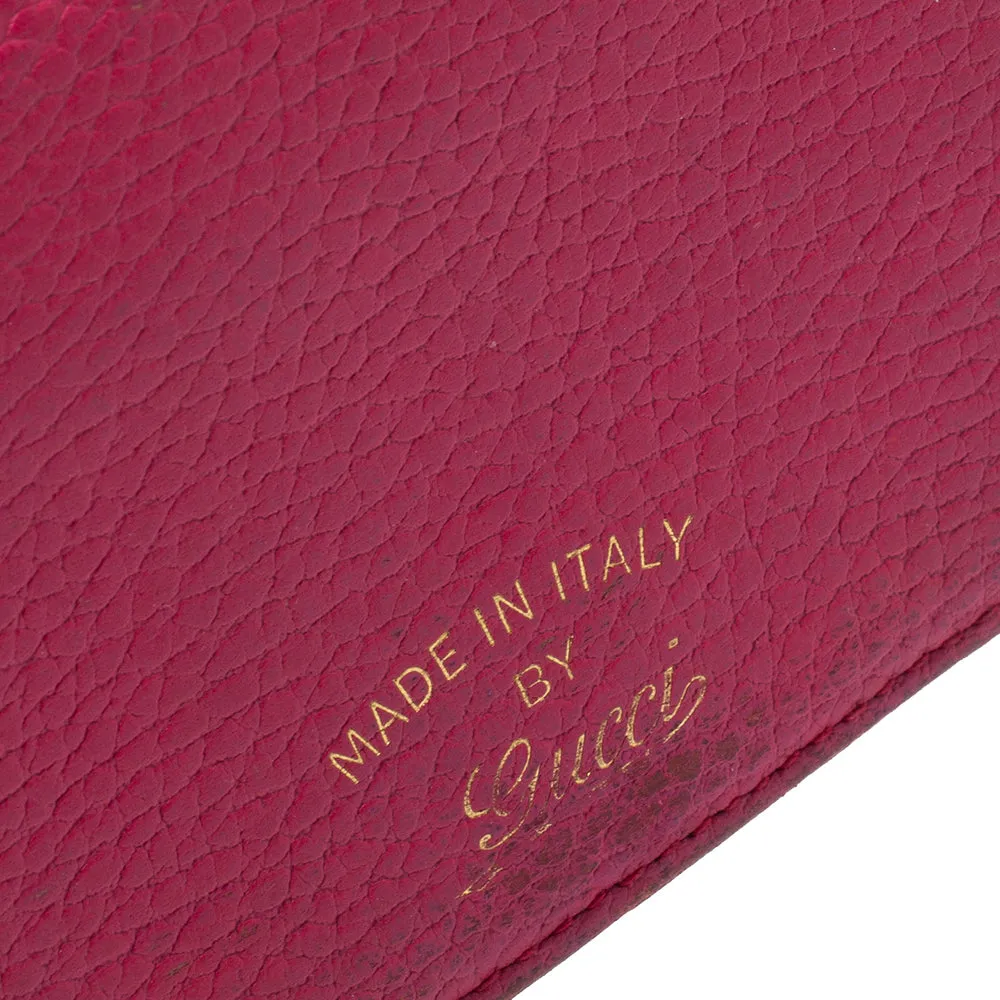 Gucci Magenta Leather Swing Continental Wallet..