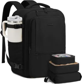 LOVEVOOK Travel Backpack for Women & Men, 40L Large Carry On Backpack Airline Approved, TSA Personal Item Weekender Bag, Water Resistant Laptop Backpack with 3 Packing Cubes for Travel Essentials