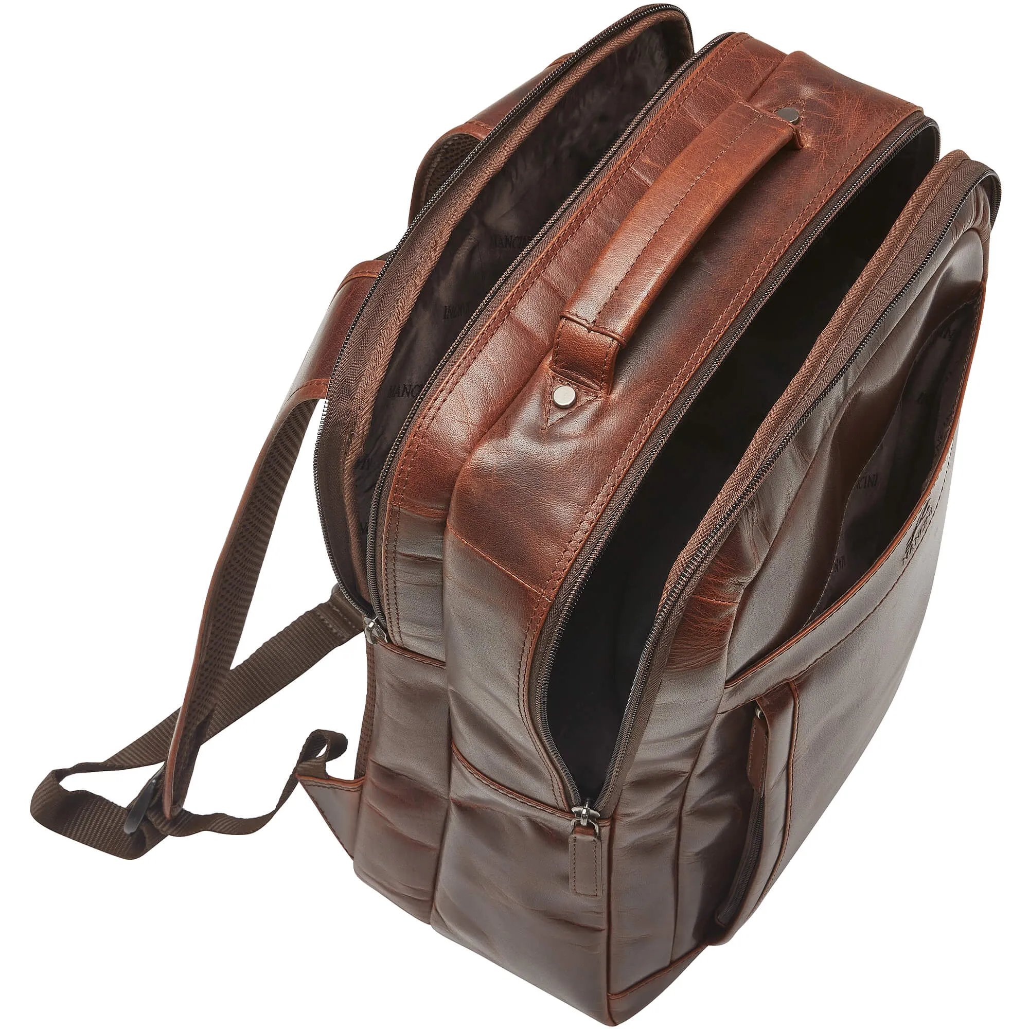 Mancini Buffalo Backpack with Dual Compartments for 15.6” Laptop