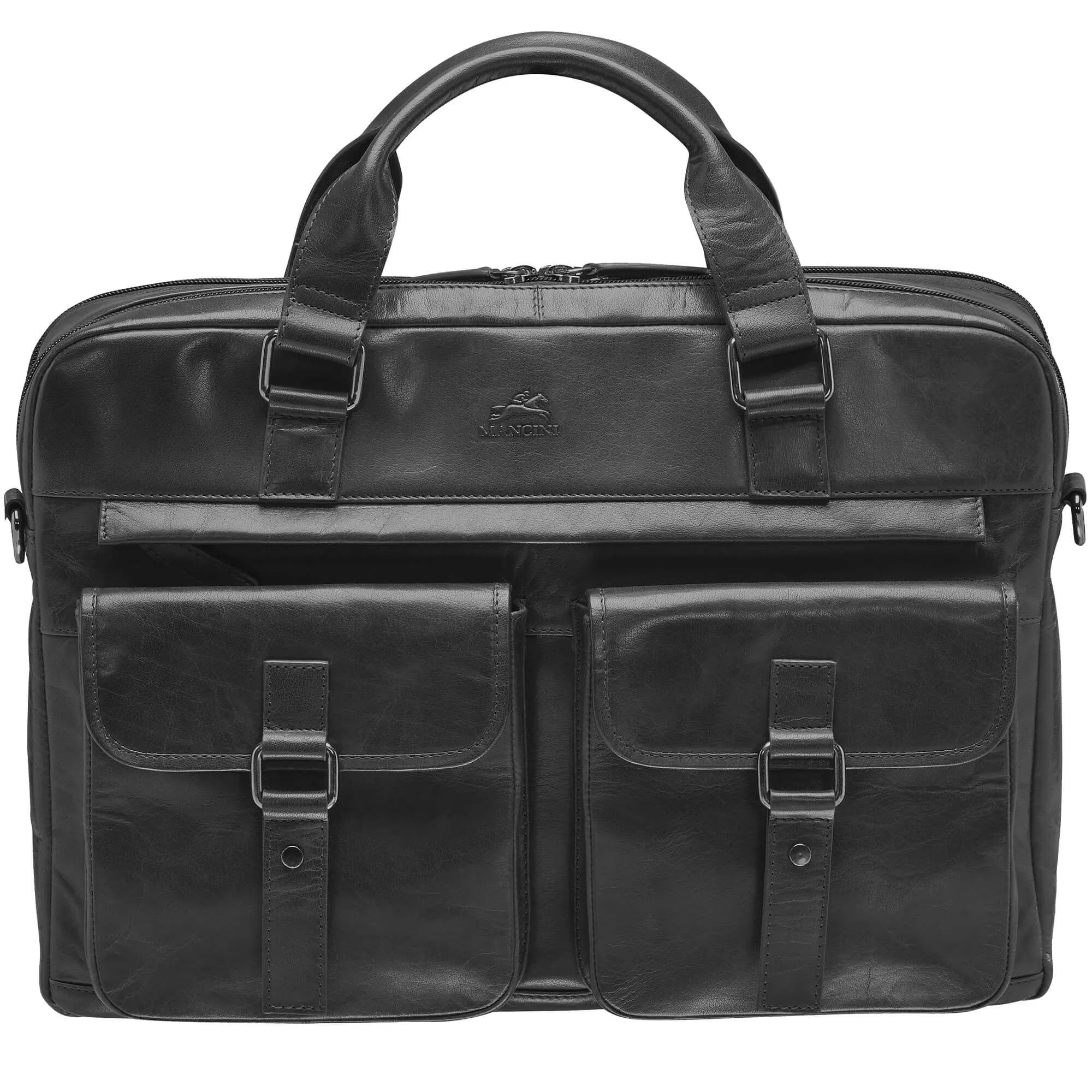 Mancini Buffalo Briefcase with Dual Compartments for 15.6” Laptop