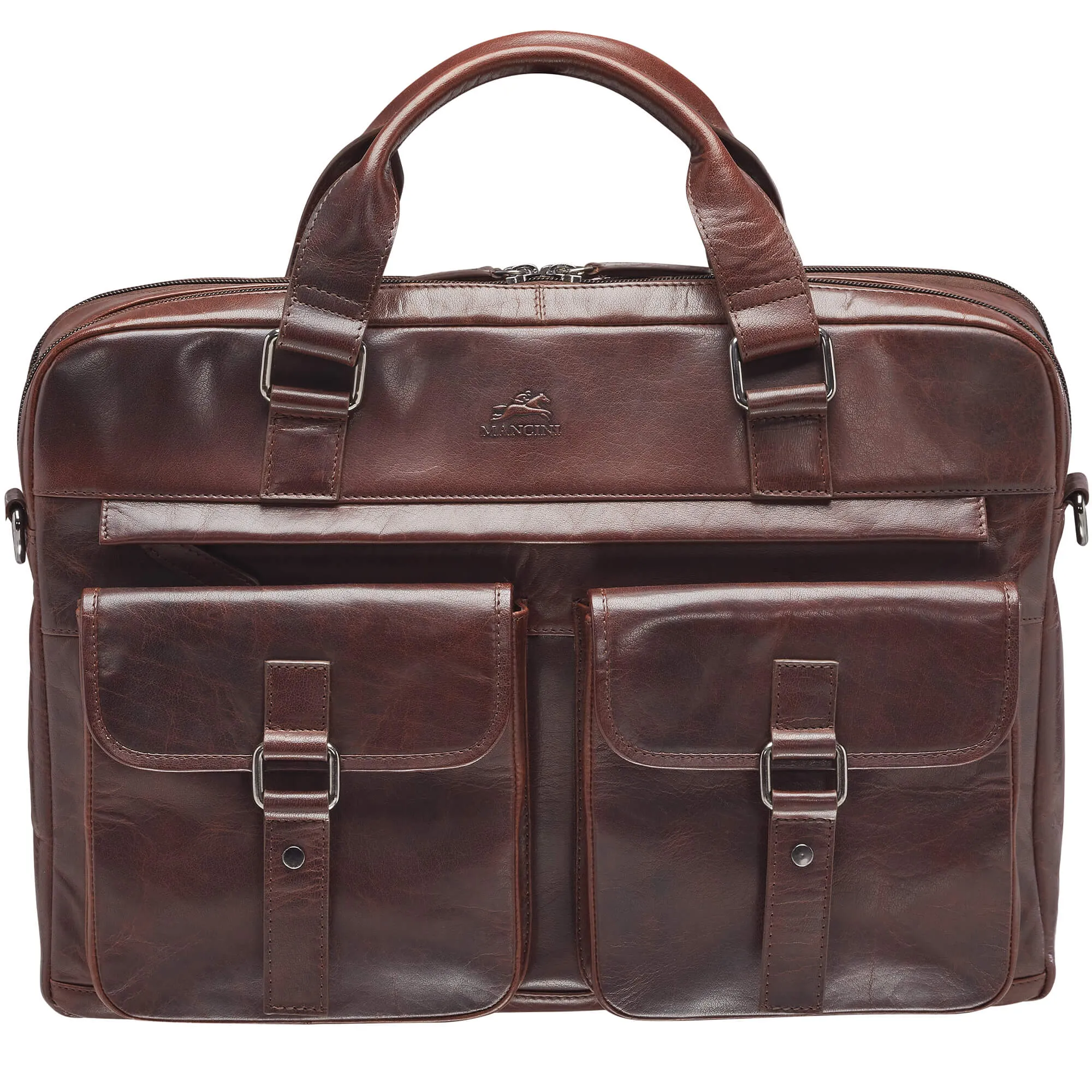 Mancini Buffalo Briefcase with Dual Compartments for 15.6” Laptop