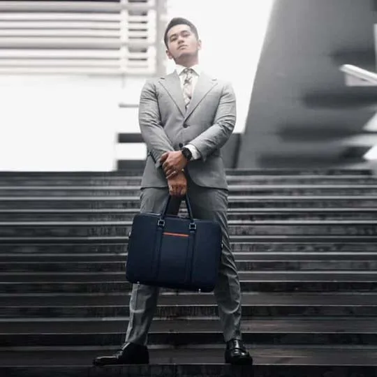 Manhattan Double-Zip Leather Briefcase