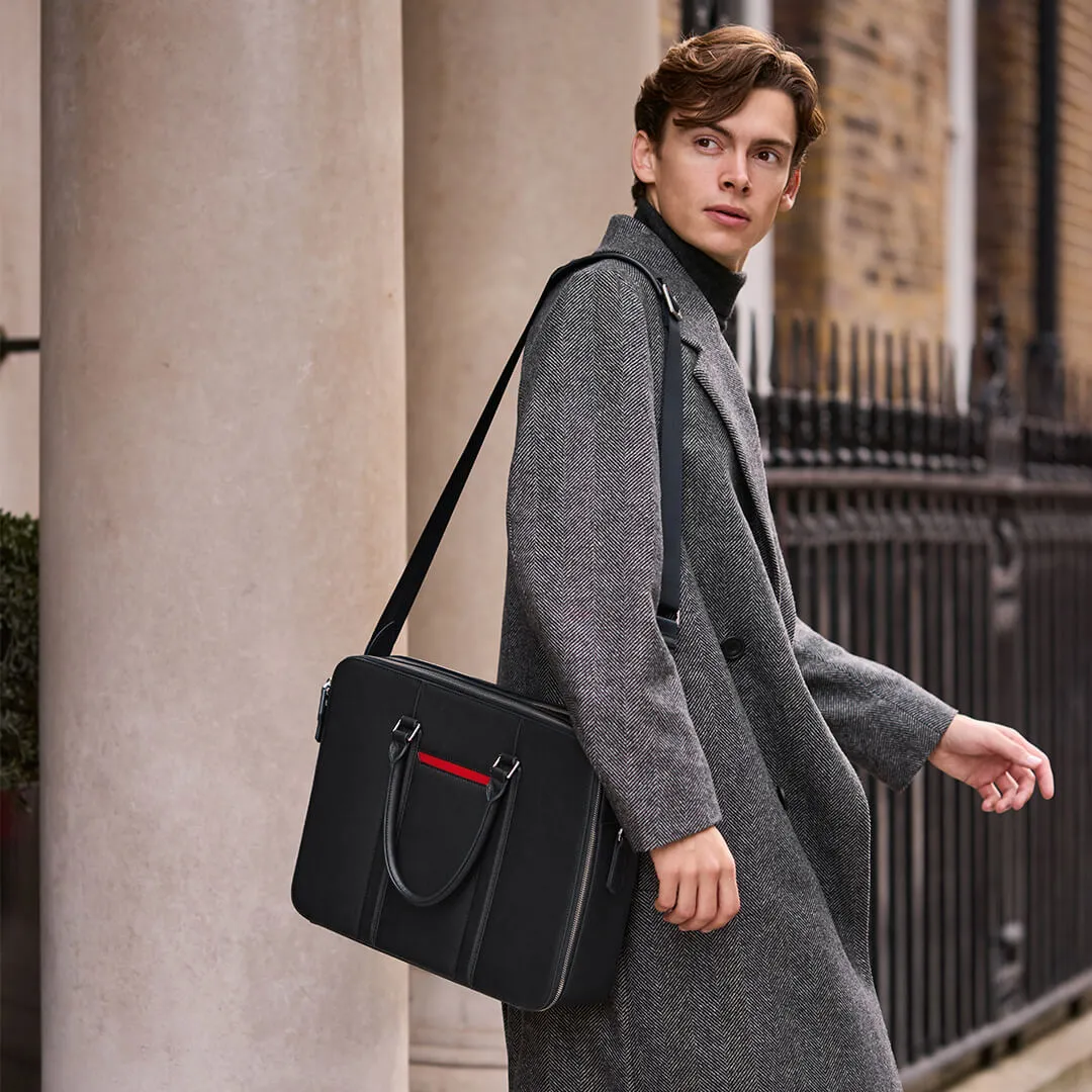 Manhattan Double-Zip Leather Briefcase