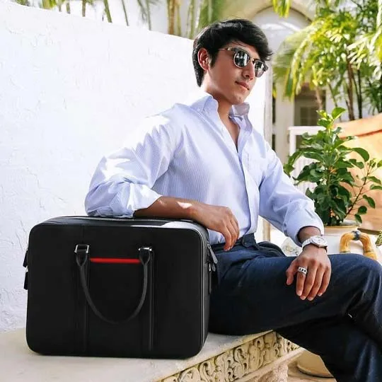 Manhattan Double-Zip Leather Briefcase