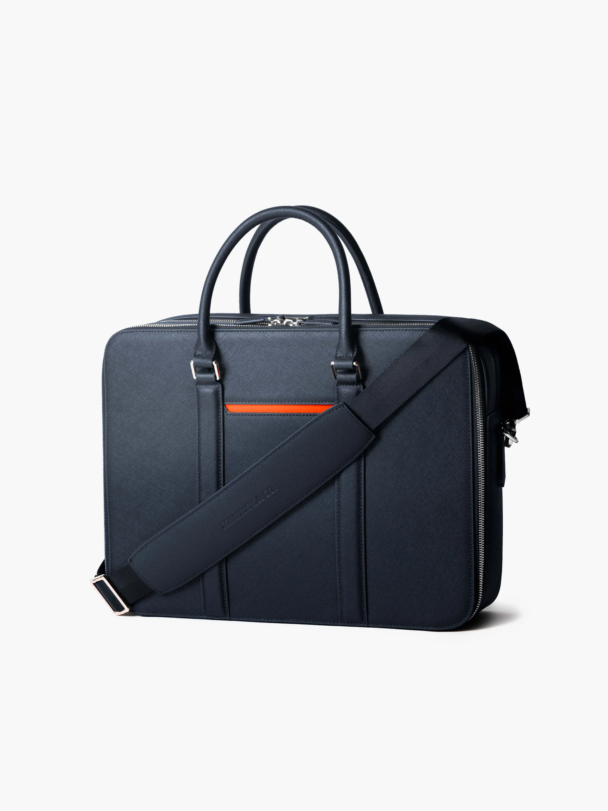 Manhattan Double-Zip Leather Briefcase
