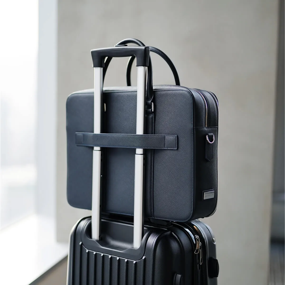 Manhattan Double-Zip Leather Briefcase