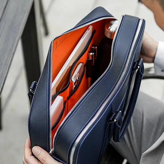 Manhattan Double-Zip Leather Briefcase