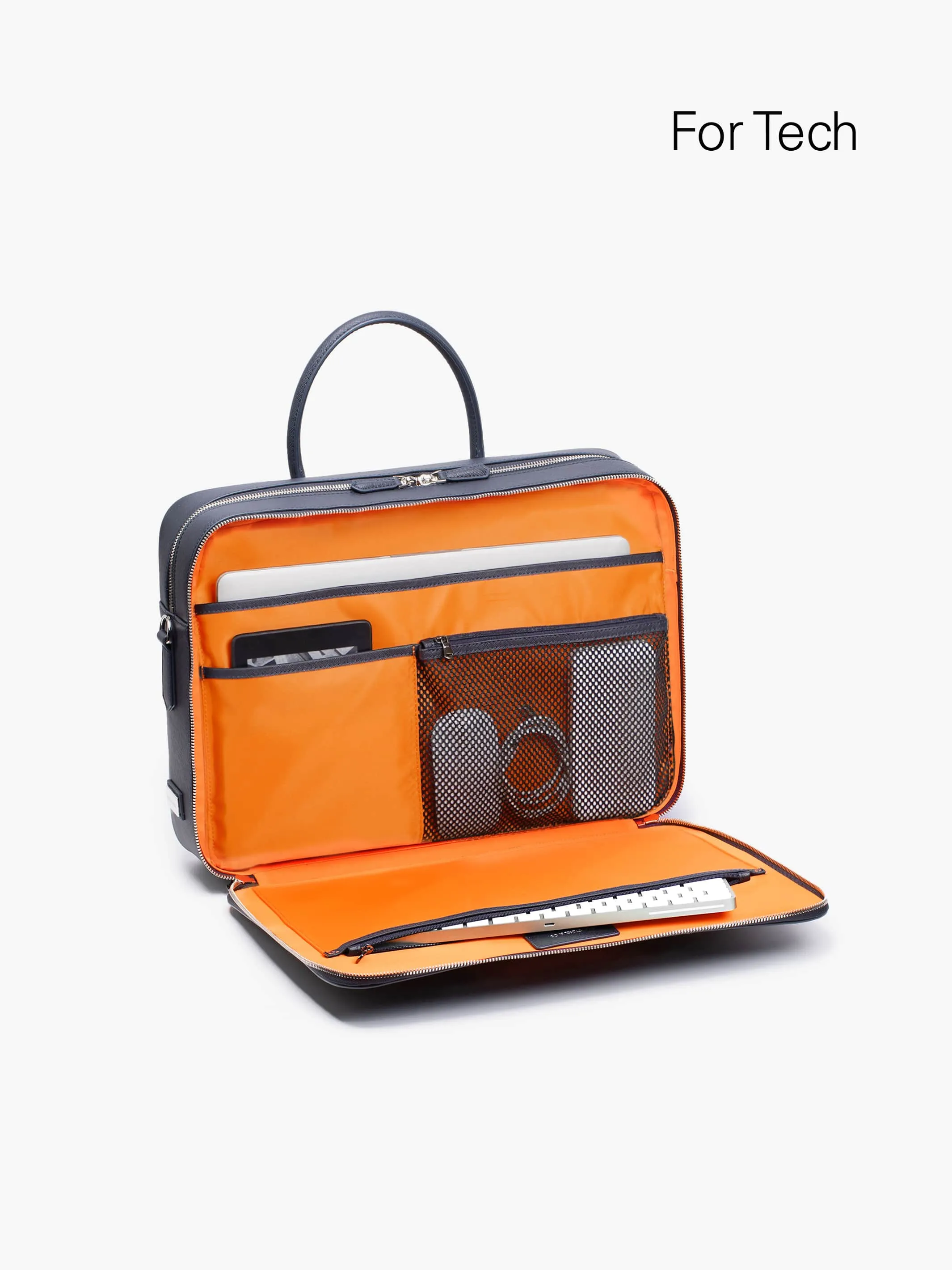 Manhattan Double-Zip Leather Briefcase