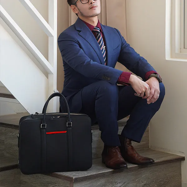 Manhattan Double-Zip Leather Briefcase