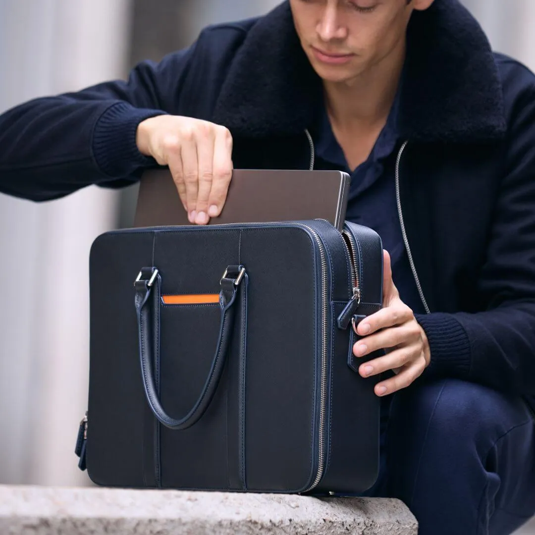 Manhattan Double-Zip Leather Briefcase
