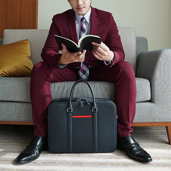 Manhattan Double-Zip Leather Briefcase