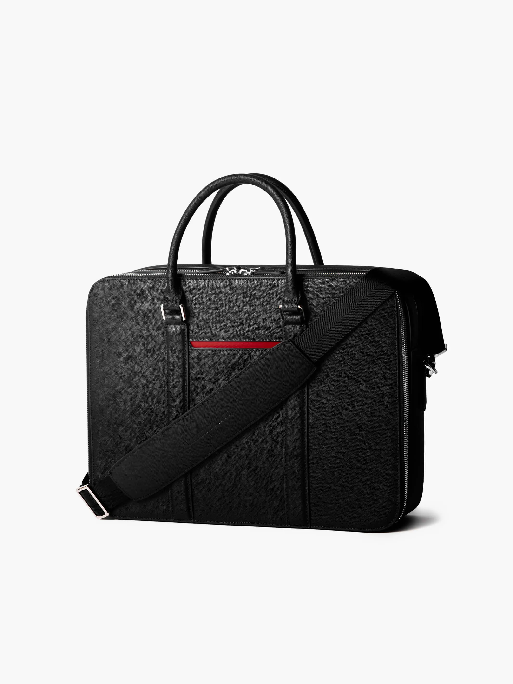Manhattan Double-Zip Leather Briefcase