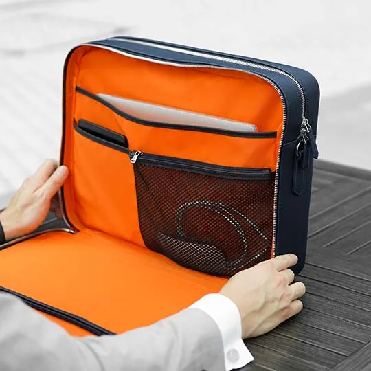 Manhattan Double-Zip Leather Briefcase