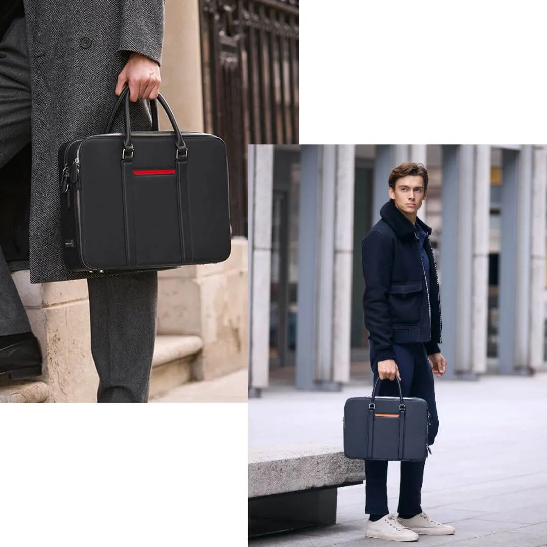 Manhattan Double-Zip Leather Briefcase