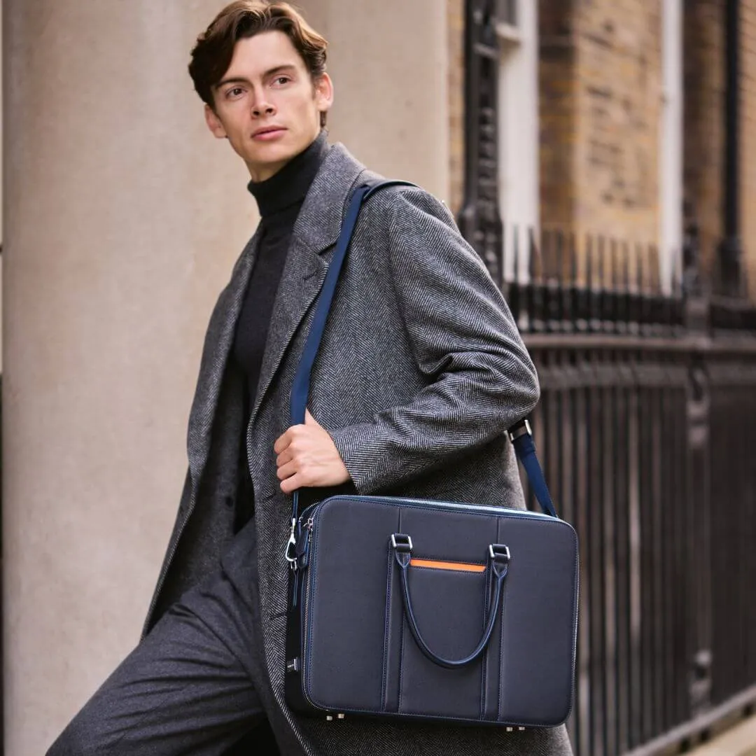 Manhattan Double-Zip Leather Briefcase