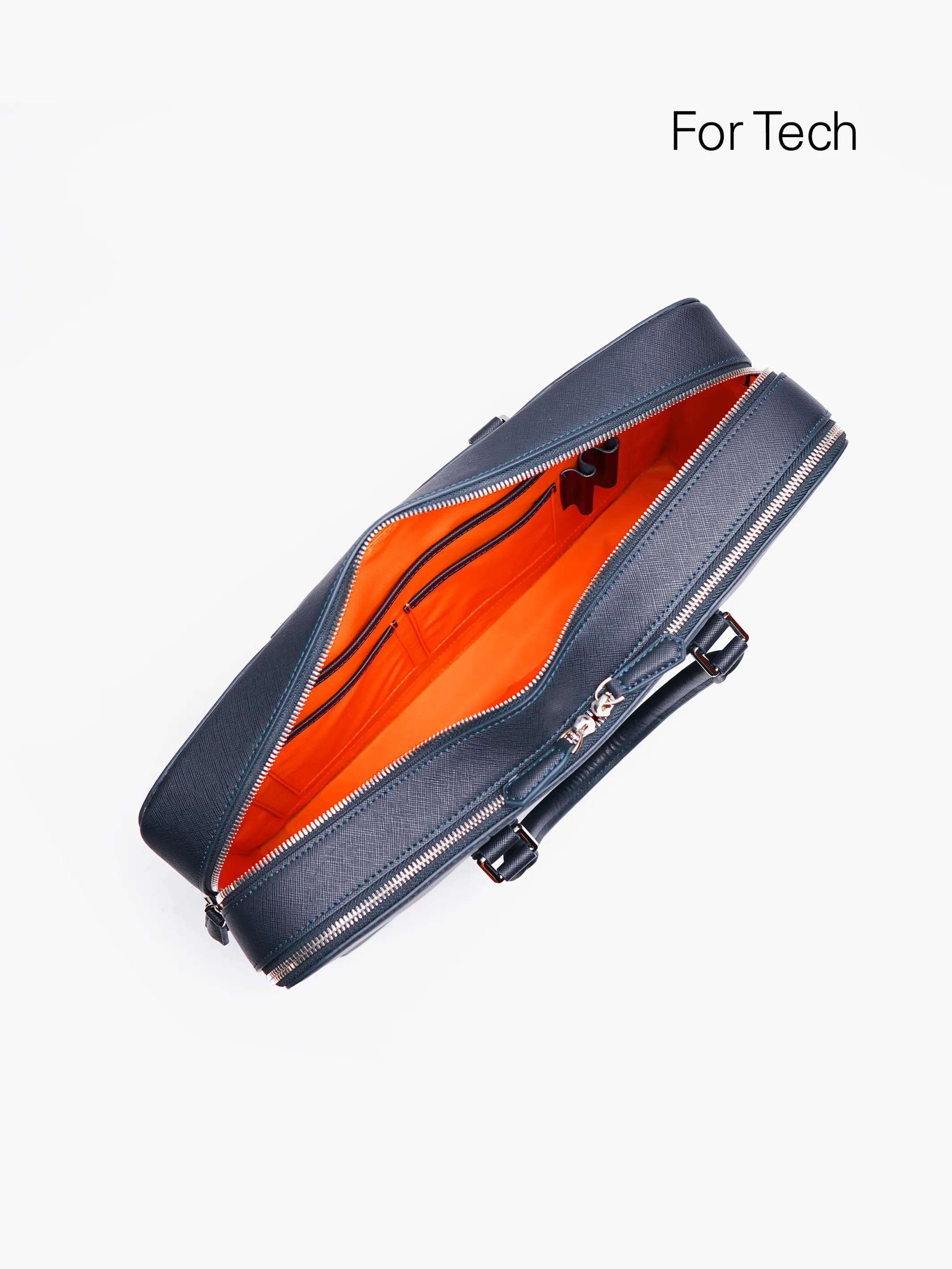 Manhattan Double-Zip Leather Briefcase