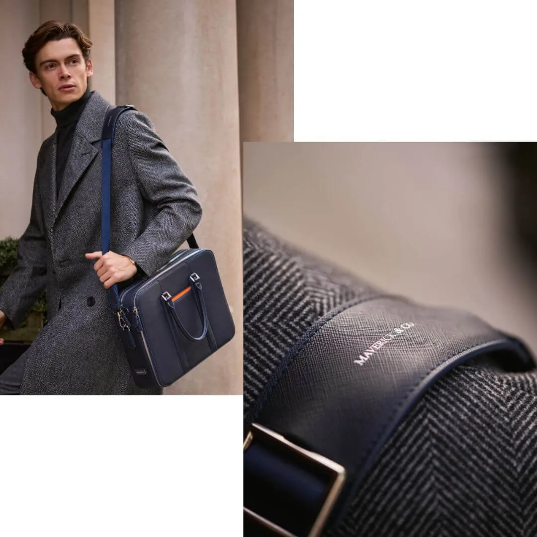 Manhattan Double-Zip Leather Briefcase