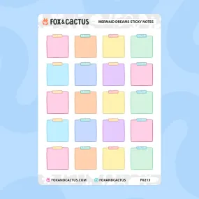 Mermaid Dreams Sticky Note Stickers