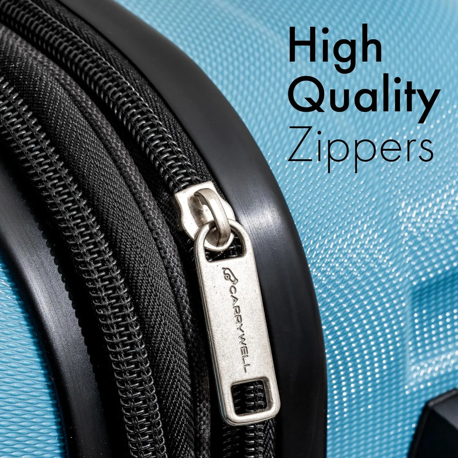 (Not Made In China) 21-Inch Carry On Luggage With Spinner Wheels, Expandable Hardside Suitcase, Airline Approved, Lightweight and Scratch Resistant Polycarbonate Shell, 4 Wheels (Blue)