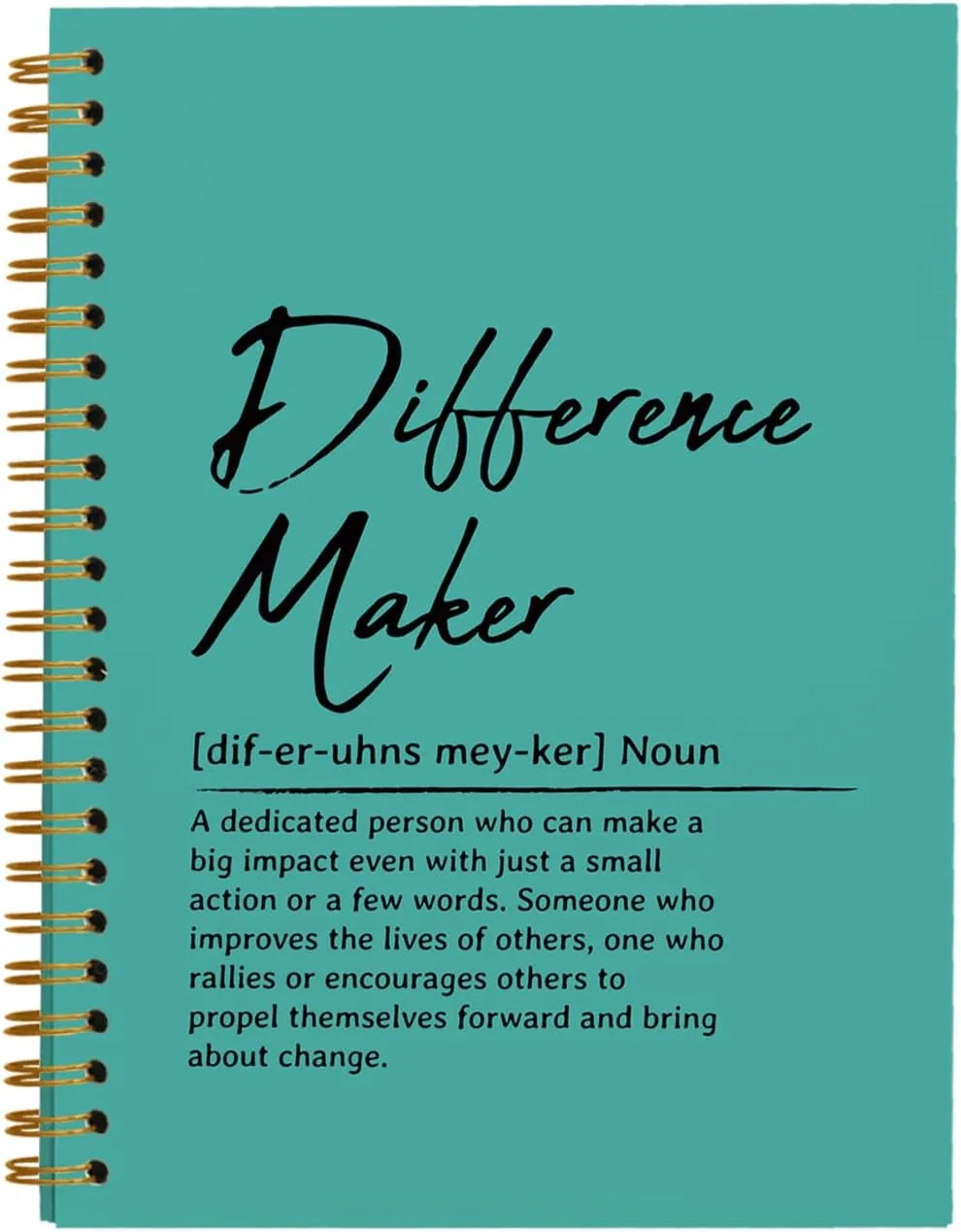 OXW Difference Maker Appreciation Gift, Meeting Notebook for Work, Thank You Gifts for Leader Mentor Manager Boss, Office Supplies Social Worker Notebook, Green Hardcover Spiral Notebook 5.5 x 8.3
