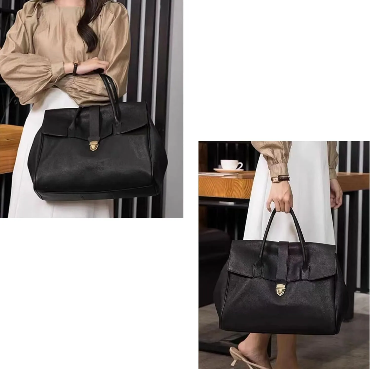 Stylish Genuine Leather Tote Bag for Women - Lightweight Underarm Commuter Purse | Elegant Designer Handbag
