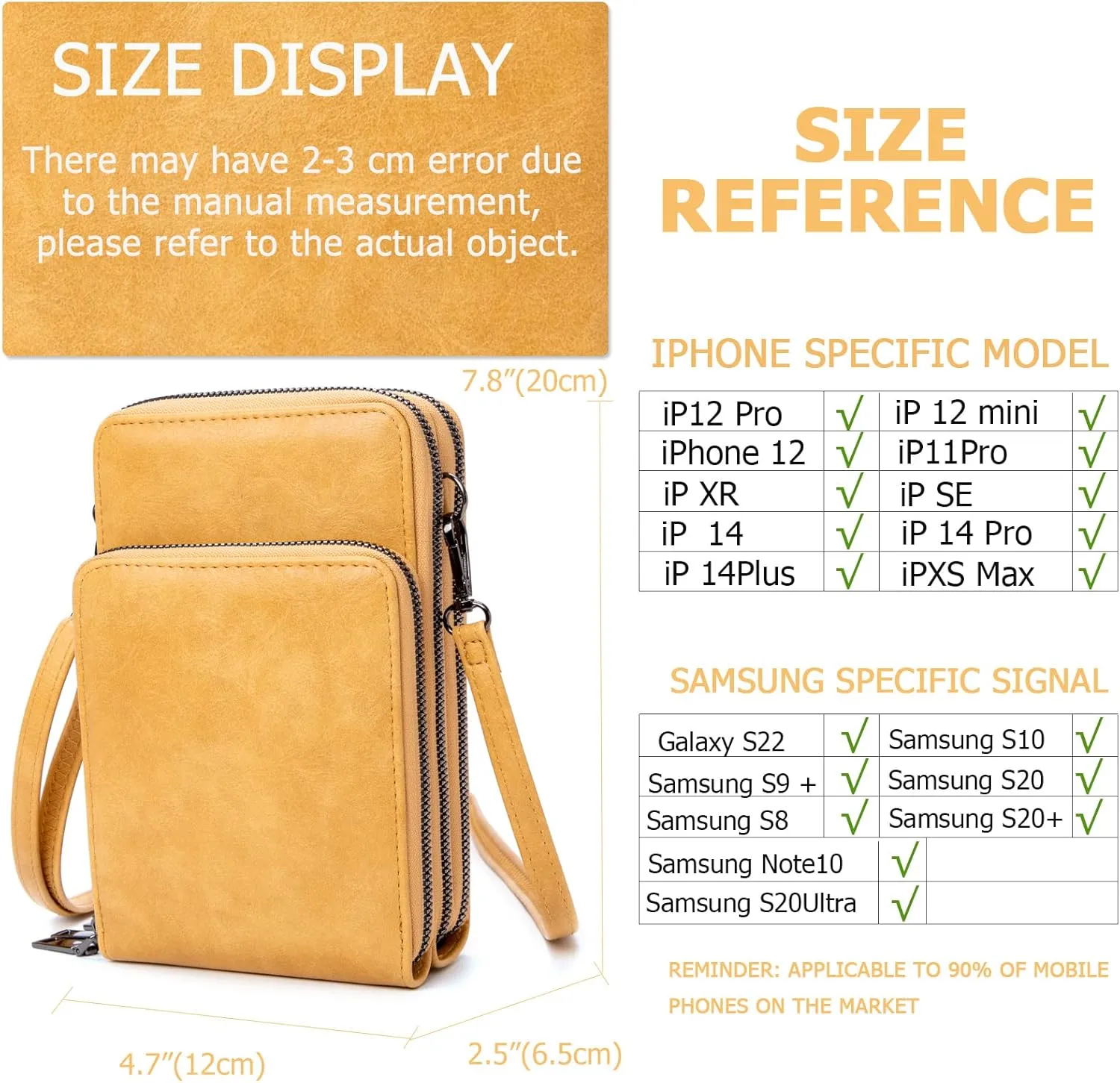 Women's Touchscreen Crossbody Phone Wallet, RFID Shoulder Handbags, Credit Card Wallet