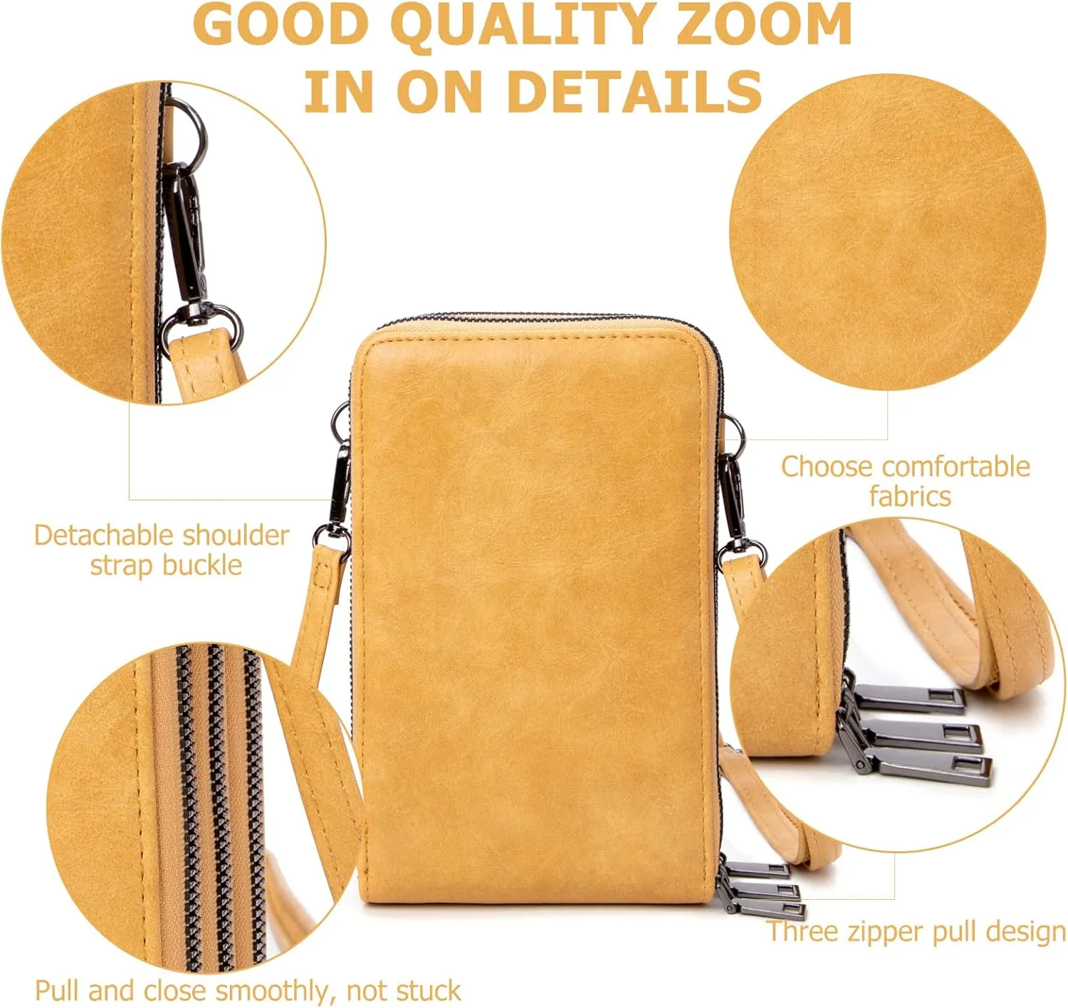 Women's Touchscreen Crossbody Phone Wallet, RFID Shoulder Handbags, Credit Card Wallet