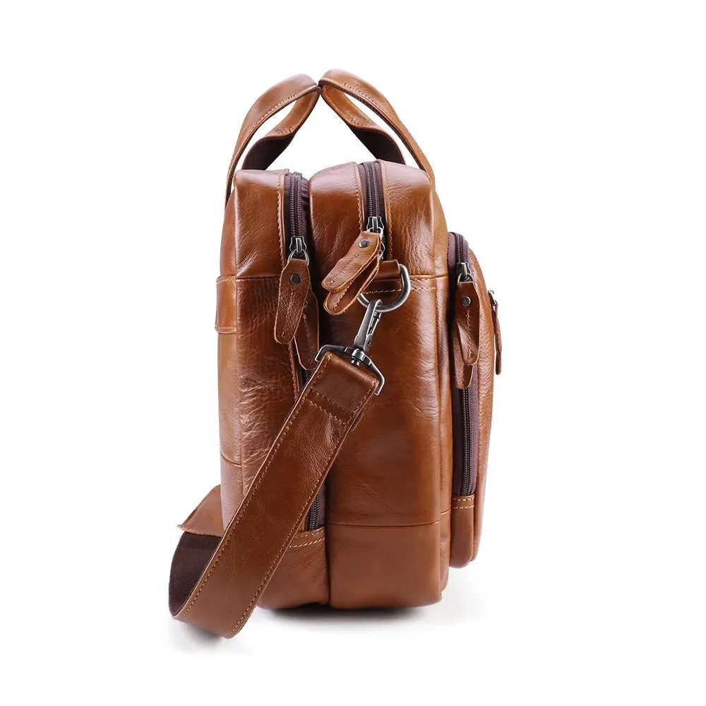 YAAGLE Genuine Leather Computer Messenger Handbag Briefcase YG6476