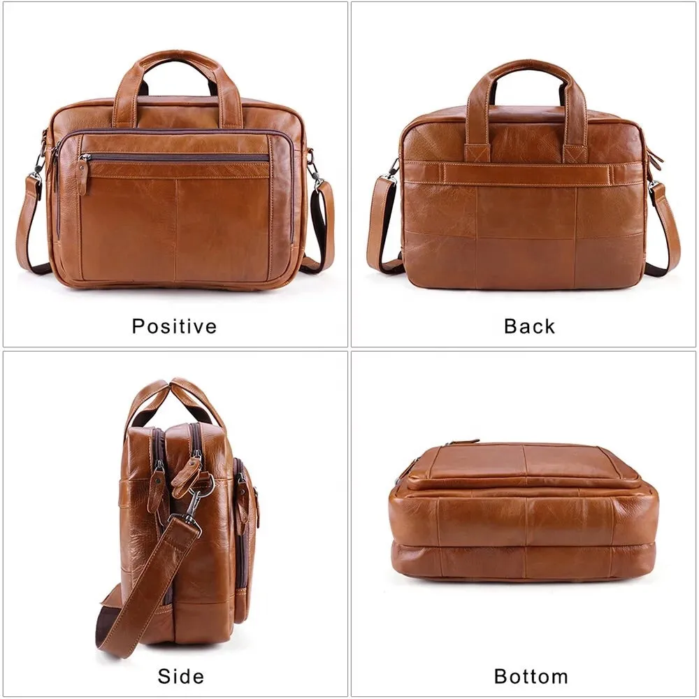 YAAGLE Genuine Leather Computer Messenger Handbag Briefcase YG6476
