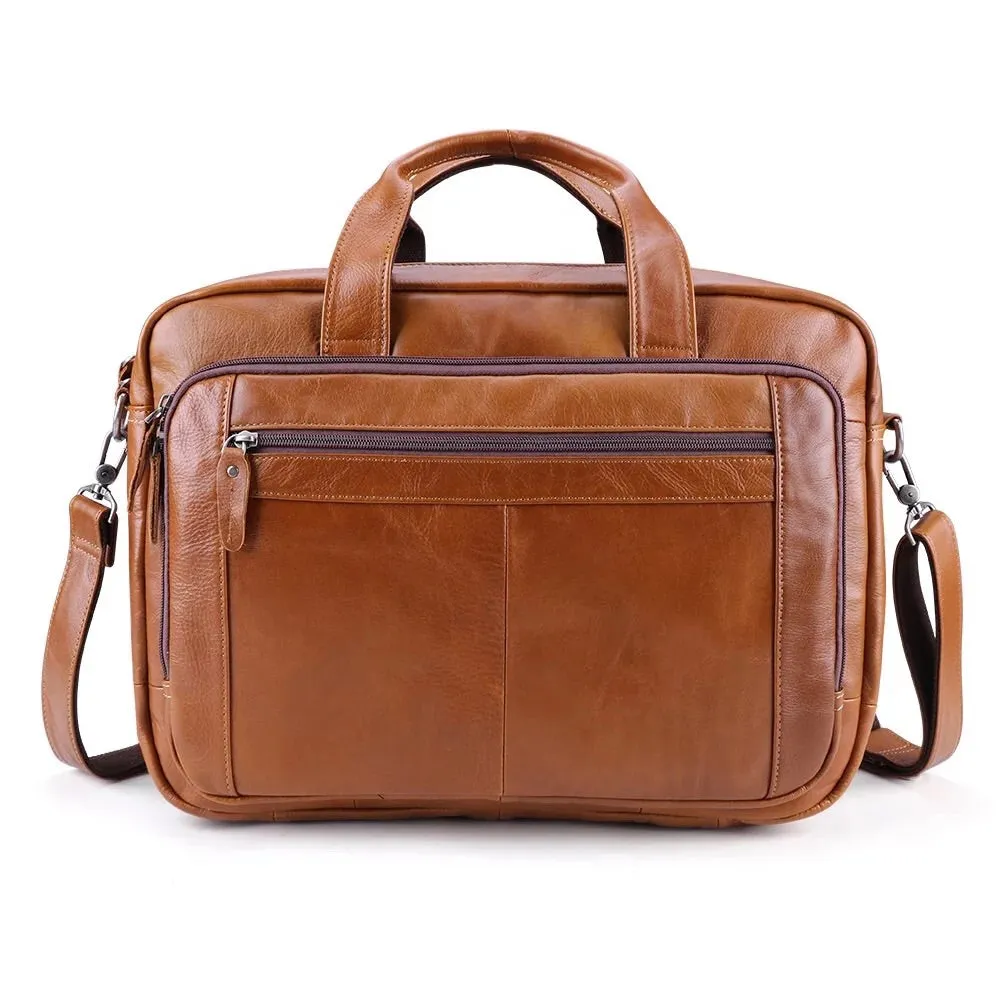 YAAGLE Genuine Leather Computer Messenger Handbag Briefcase YG6476